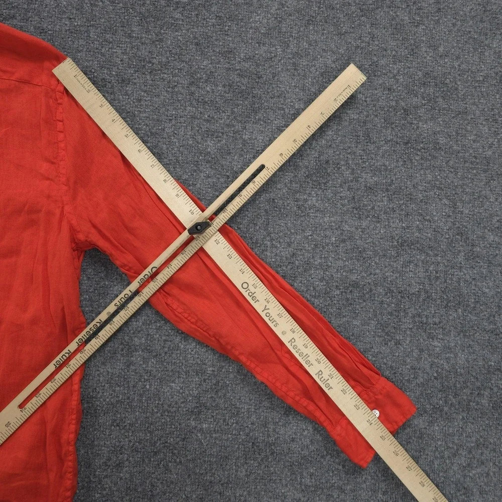Vintage Polo Ralph Lauren Shirt Mens Large Red Linen Pony Logo Classic Fit